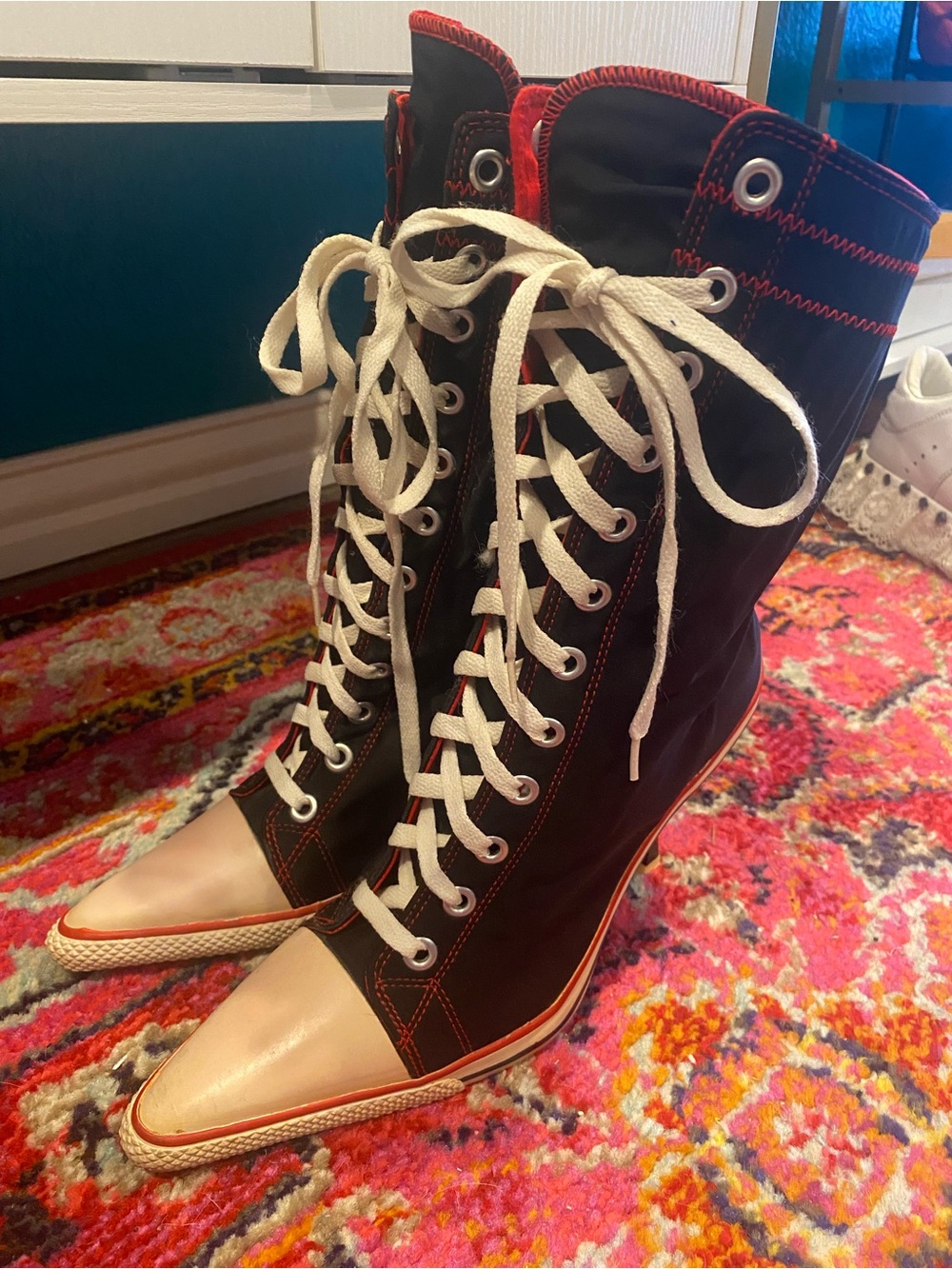 Anne Michelle Lace Up Sneaker Stilettos, size 10